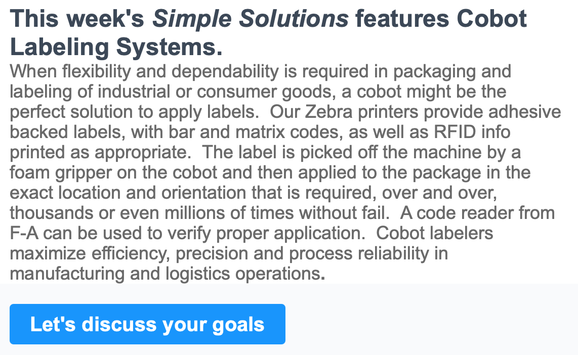 Futura Automation Newsletter: Simple Solutions - April 28, 2022