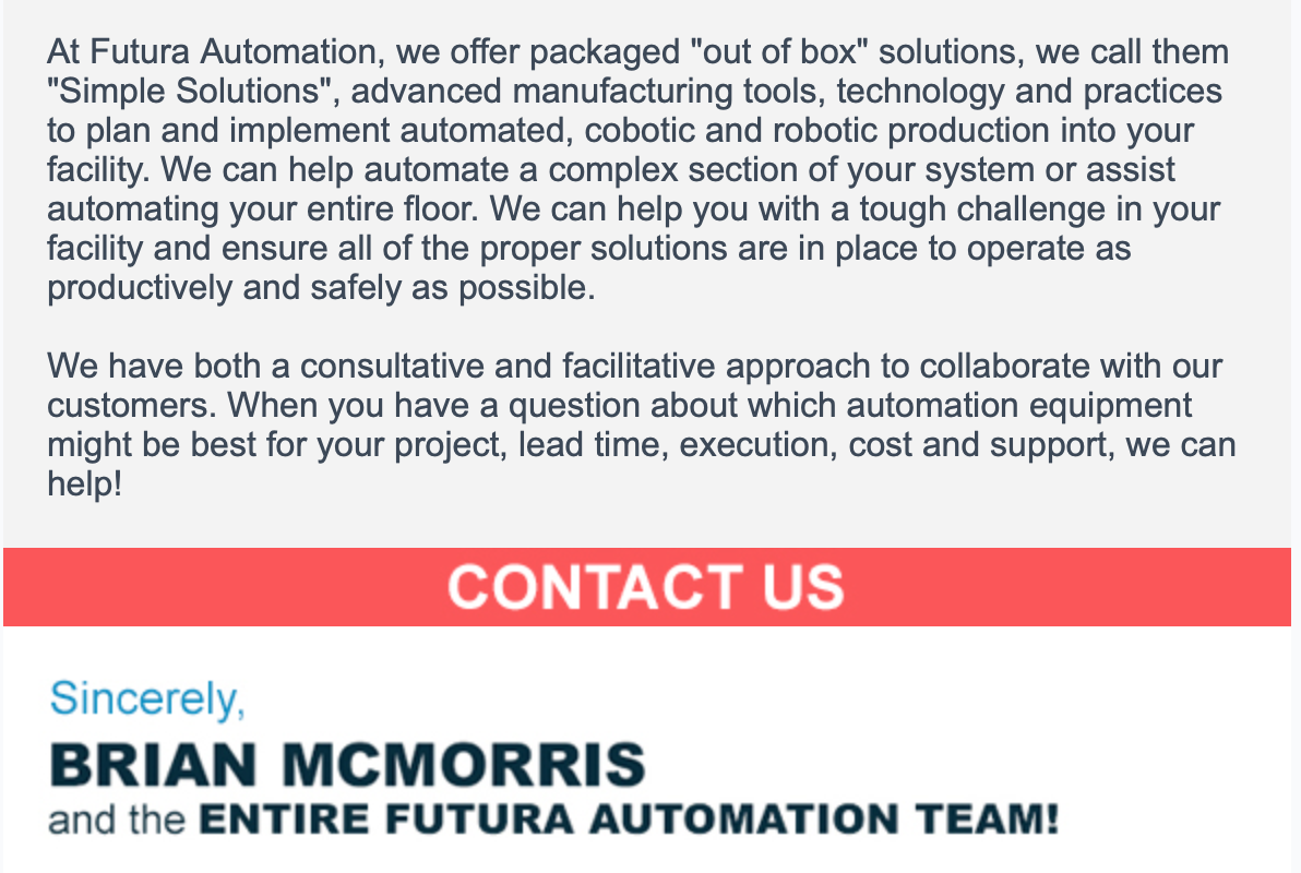 Futura Automation - Contact Us