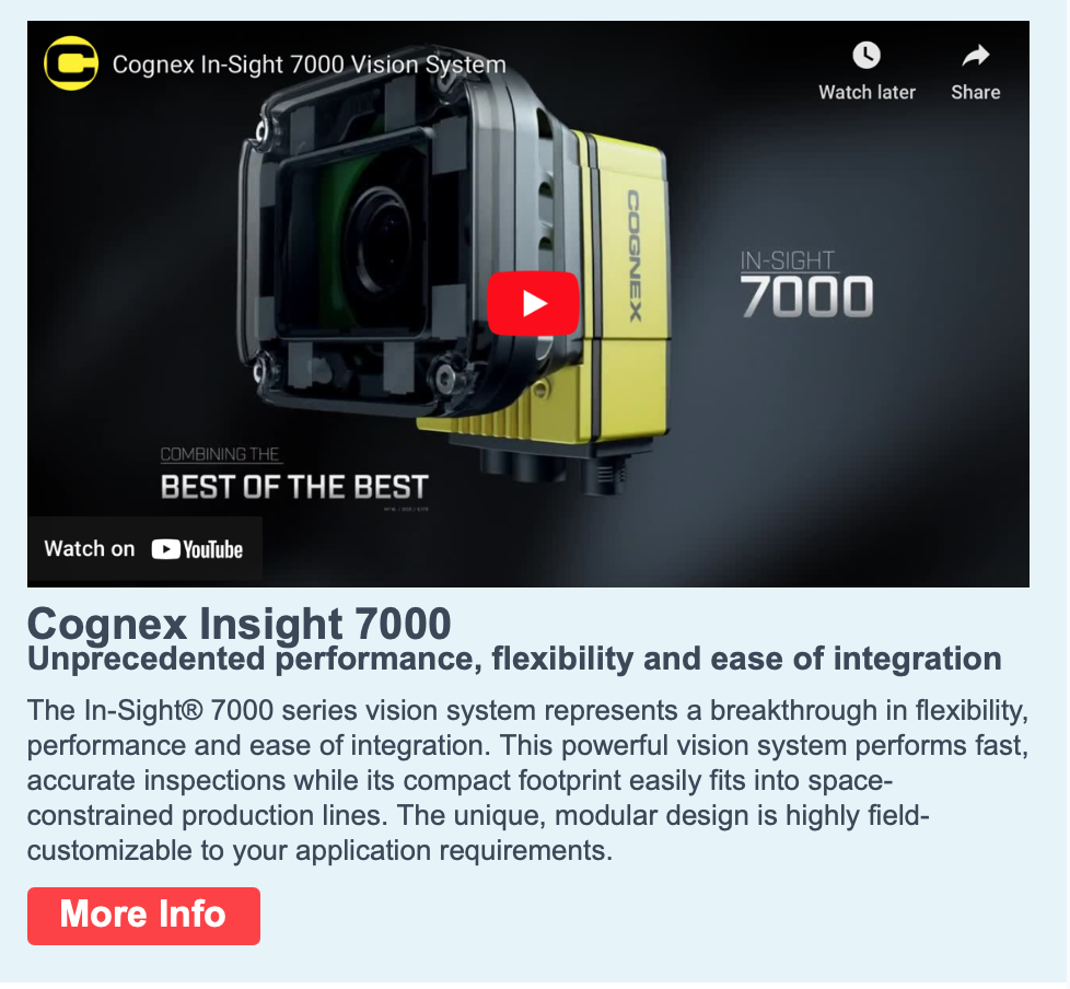 Futura Automation featuring COGNEX Insight 7000