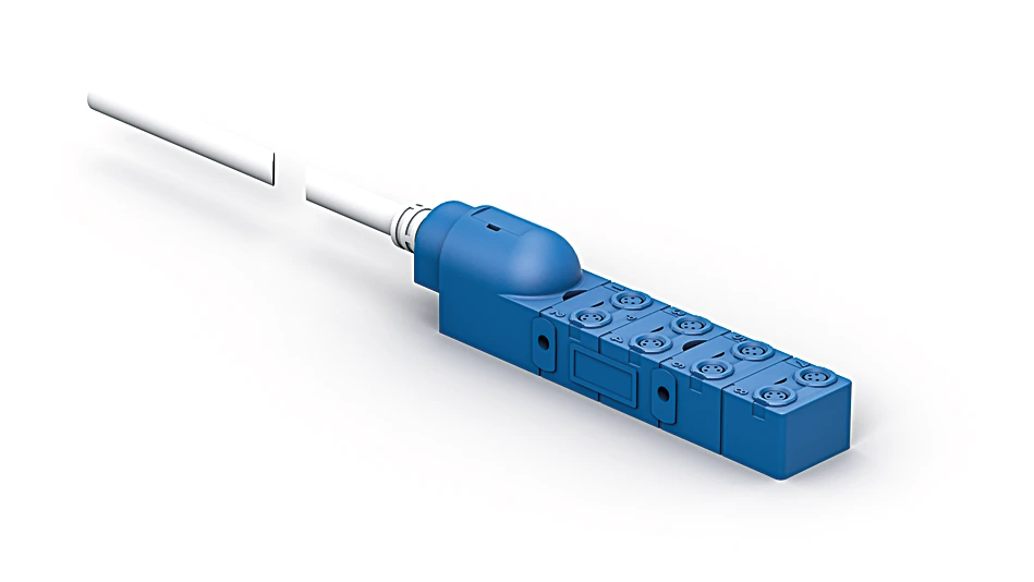 ZAA07R602 Connection Box for M8 × 1; 4-pin; 8 Ports