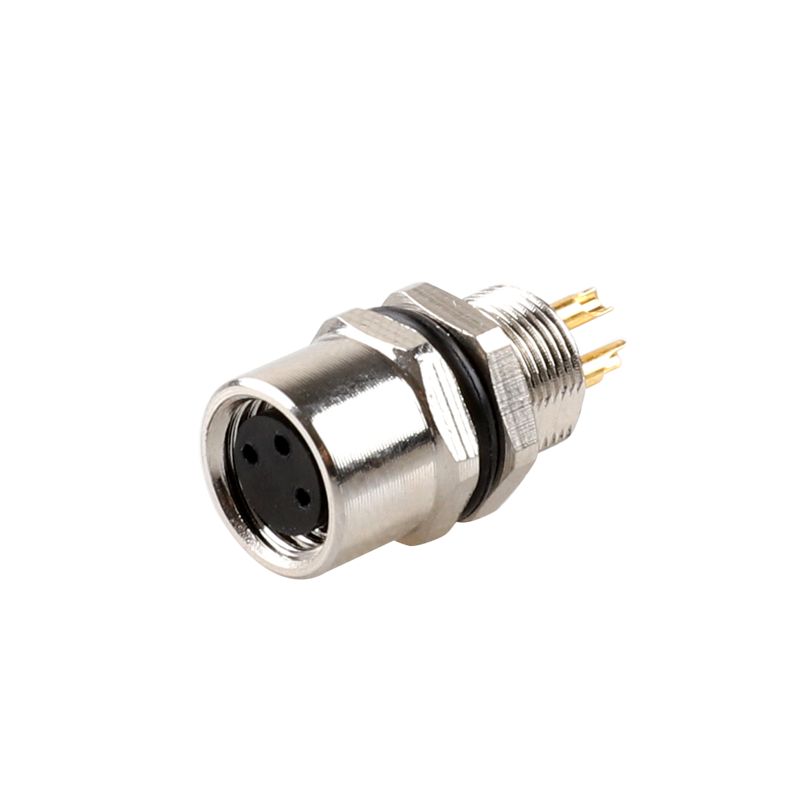 FO8.3-0/M8 Flange-Mount Bulkhead Connector