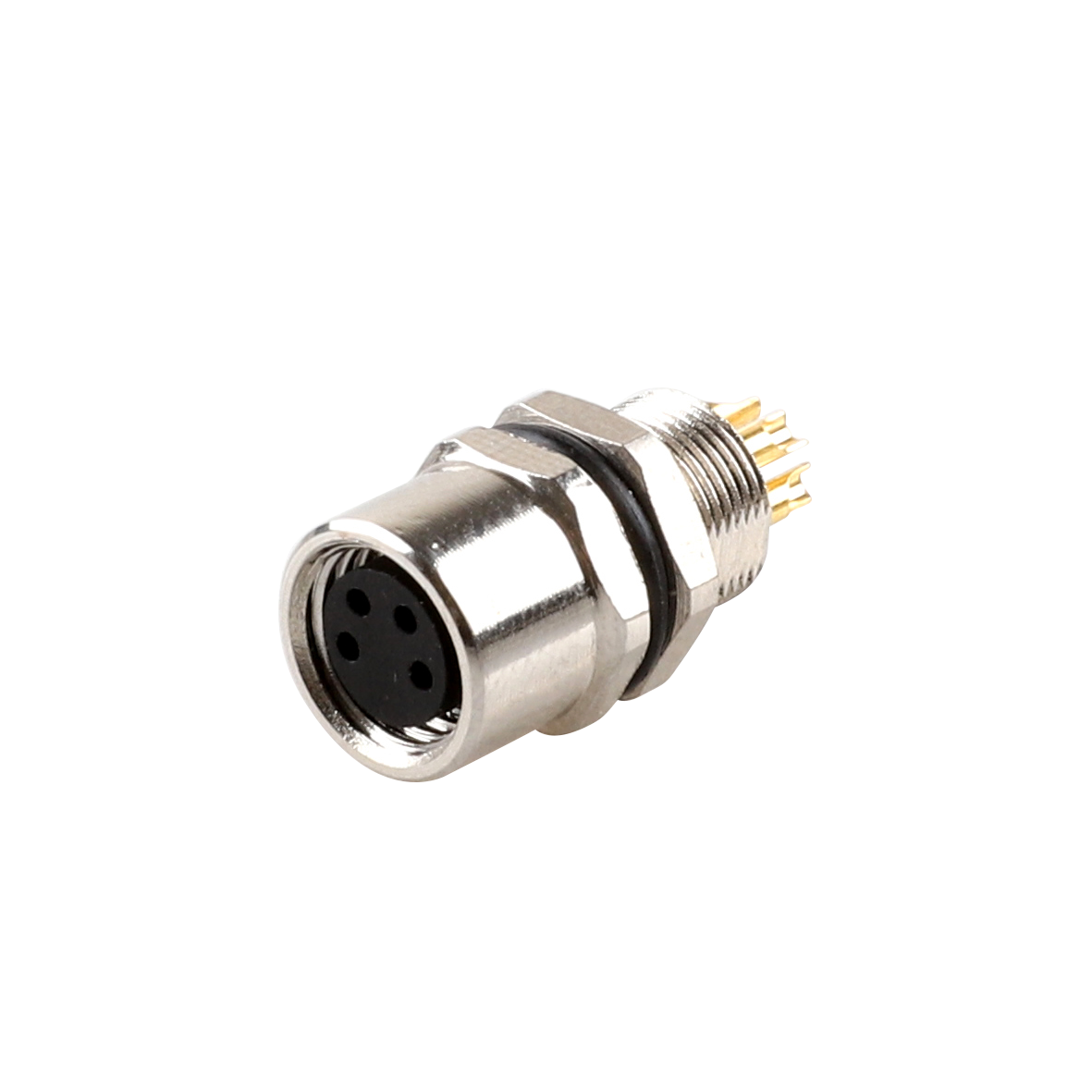 FO8.4-0/M8 Flange-Mount Bulkhead Connector