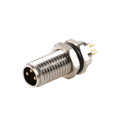 F8.3-0/M8 Flange-Mount Bulkhead Connector