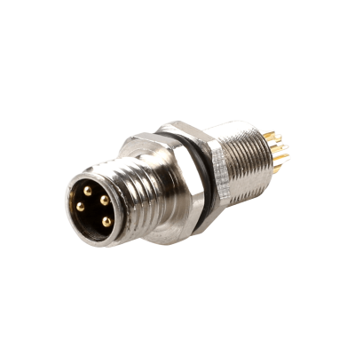 F8.4-0/M8/F Flange-Mount Bulkhead Connector
