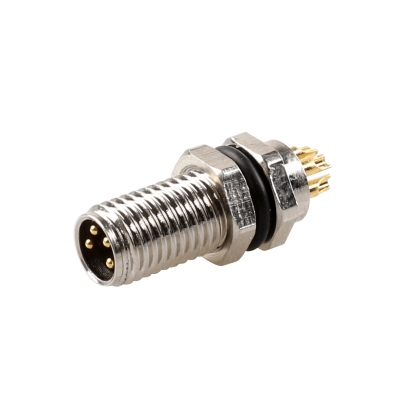 F8.4-0/M8 Flange-Mount Bulkhead Connector